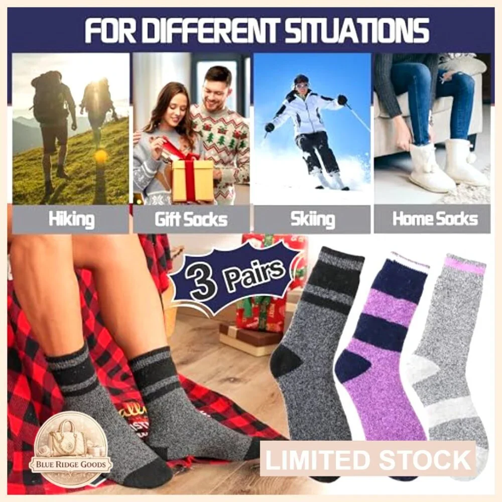 Thermal Winter Socks Thick Extra Warm Insulated Ski Boot Cold Weather